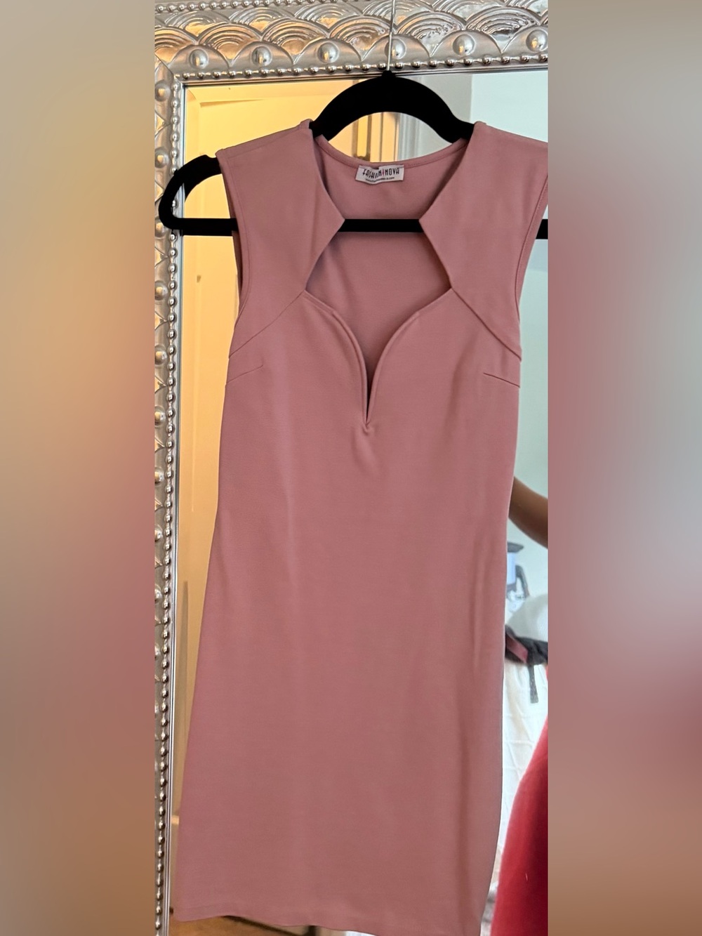 Fashion Nova Dusty Rose Pencil Skirt with V-Front Detail